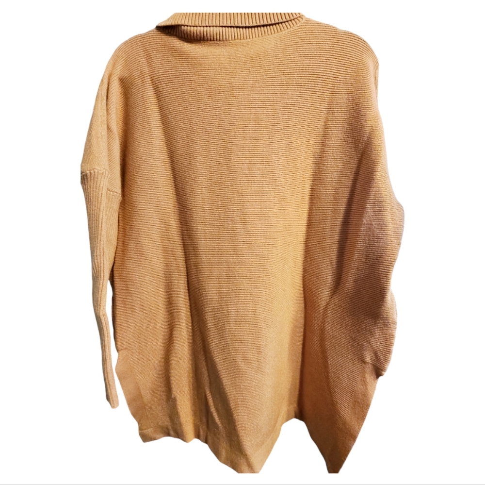 Womens Cowl Neck Sweater Size Medium Loose Long Pullover - Picture 3 of 4